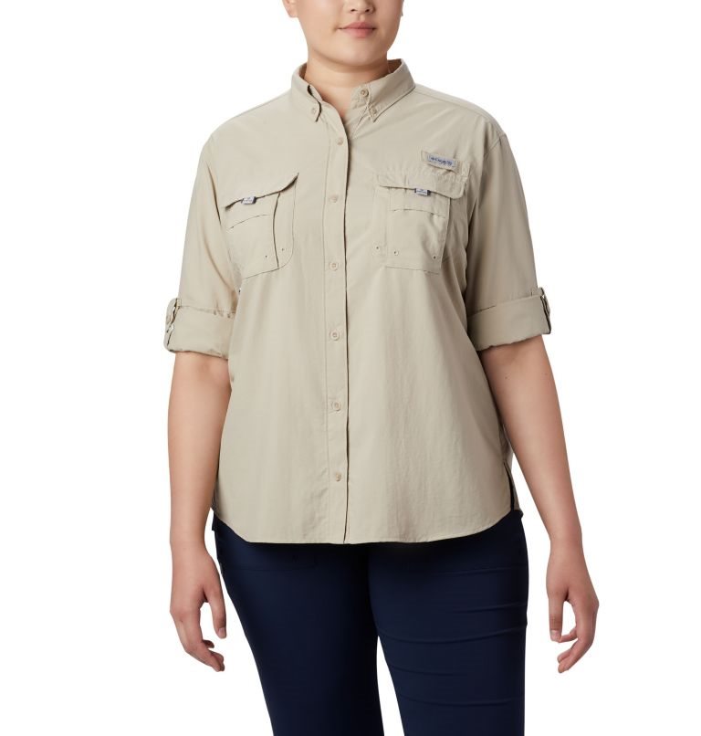 Camasa Columbia PFG Bahama Long Sleeve Dama Kaki | Plus Size MX179Q8S0